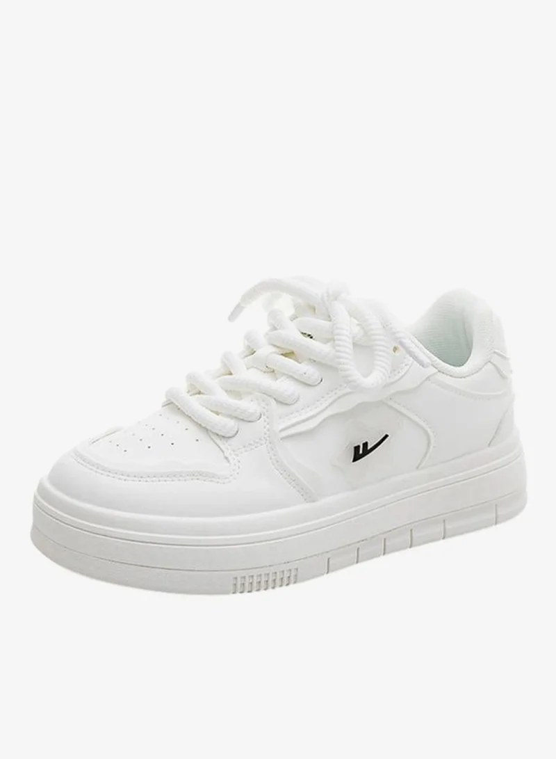 بابيا حذاء سنيكرز بأربطة وتفاصيل شعار